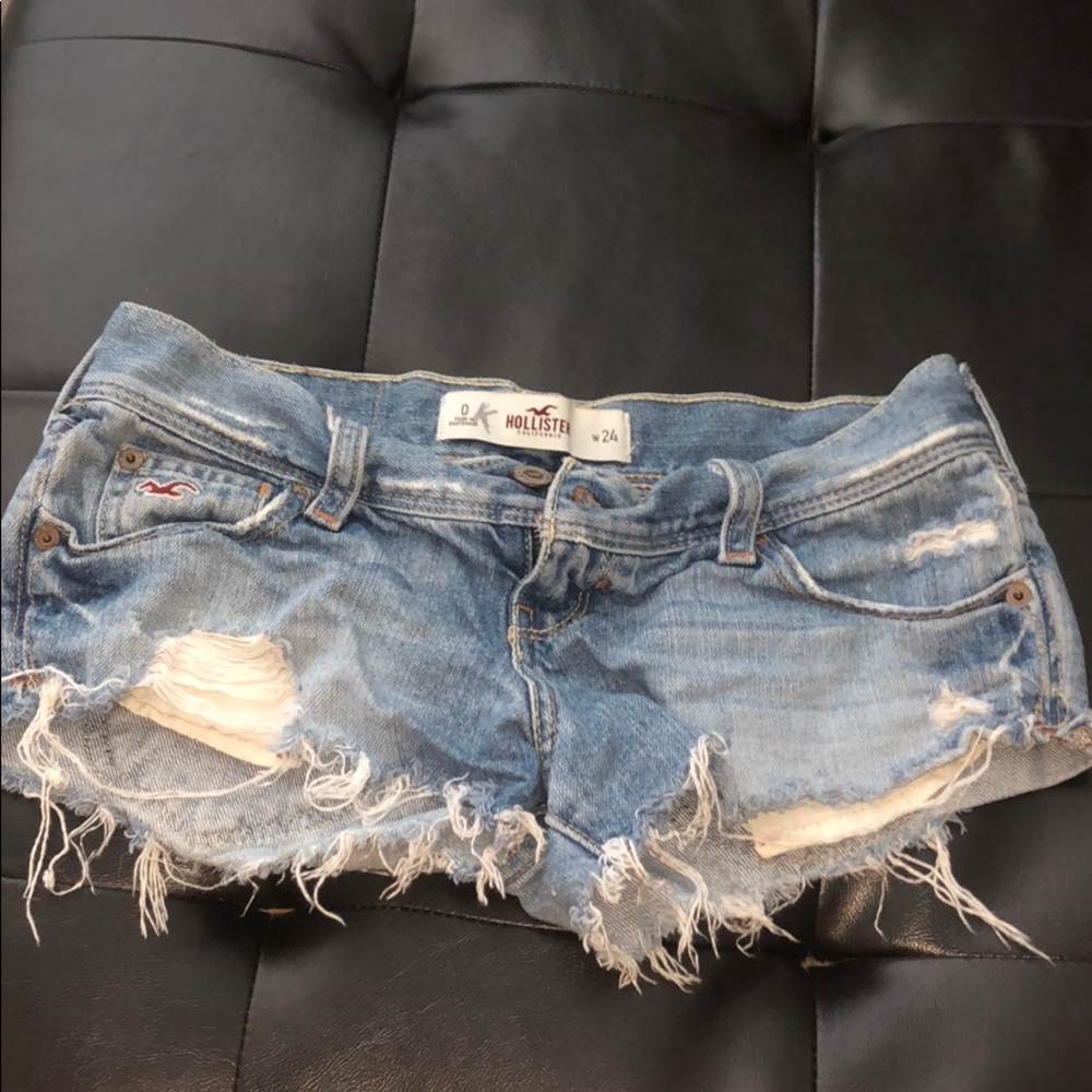 Hollister distressed jean shorts